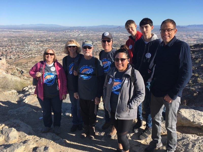 My "Little", who is no as tall as me, and I on top of South Mountain at cancer hike in 2018.