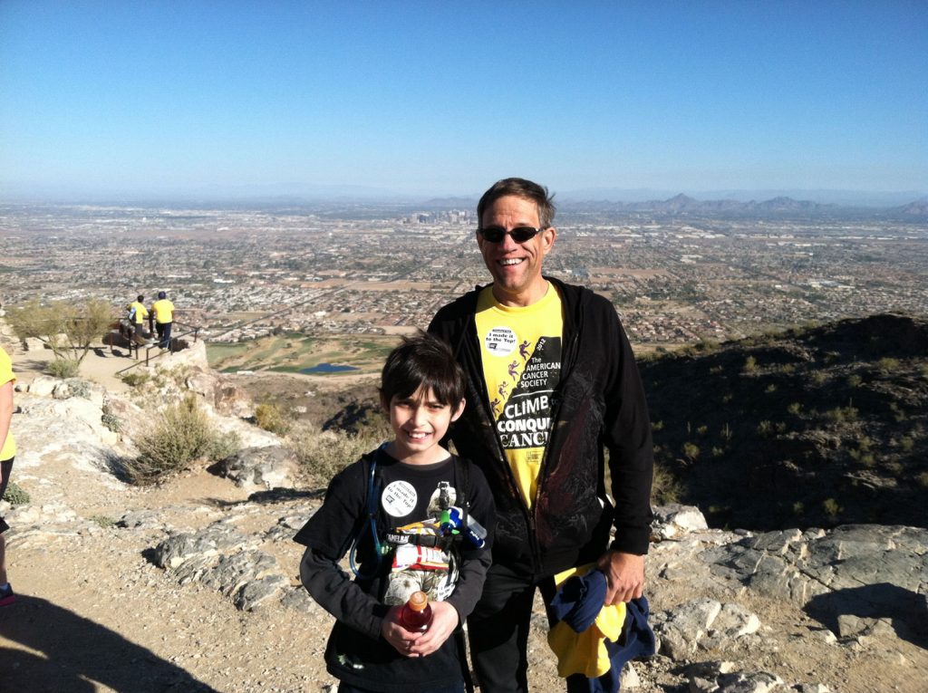 My "Little" and I on top of South Mountain at cancer hike in 2014