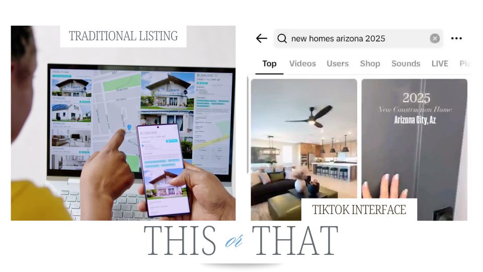 Traditional listing vs tiktok homebuilder search